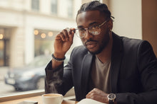 Classic Sophisticated Elegant Vintage Retro Style Clear Lens EYEGLASSES Square Black & Silver Frame 7055