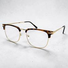 Classic Sophisticated Elegant Vintage Retro Style Clear Lens EYEGLASSES Square Tortoise & Gold Frame 7055