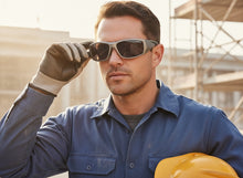 Classic Sporty Wrap Around Safety ANSI Z87.1 SUNGLASSES Protective Eyewear 6344