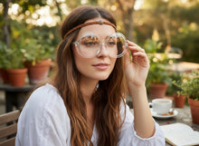 Oversized Vintage Retro Style Clear Lens EYEGLASSES Large Round Transparent Frame 80902