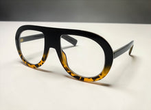 Oversized Classic Vintage Retro Style Clear Lens EYEGLASSES Large Round Black & Tortoise Frame TR90