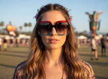 Oversized Exaggerated Vintage Retro Style SUNGLASSES Large Square Multicolor Frame 6786