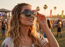 Oversized Exaggerated Vintage Retro Style SUNGLASSES Large Square Multicolor Frame 6786
