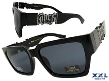 OVERSIZED Classic Hardcore Biker Gangster Style LOCS SUNGLASSES XXL Black Frame - Dark Lens 91255