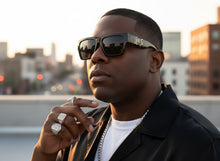 OVERSIZED Classic Hardcore Biker Gangster Style LOCS SUNGLASSES XXL Black Frame - Dark Lens 91255