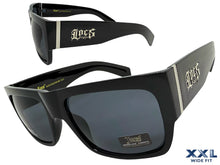 OVERSIZED Classic Hardcore Biker Gangster Style LOCS SUNGLASSES XXL Black Frame - Dark Lens 91318
