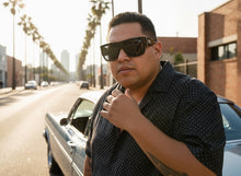 OVERSIZED Classic Hardcore Biker Gangster Style LOCS SUNGLASSES XXL Black Frame - Dark Lens 91318