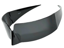 Space Futuristic Robotic Cyclops Modern Contemporary Costume Party Raver Bat SUNGLASSES Sleek Black Frame - Dark Lens P0202