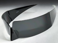 Space Futuristic Robotic Cyclops Modern Contemporary Costume Party Raver Bat SUNGLASSES Sleek Black Frame - Dark Lens P0202