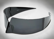 Space Futuristic Robotic Cyclops Modern Contemporary Costume Party Raver Bat SUNGLASSES Sleek Black Frame - Dark Lens P0202