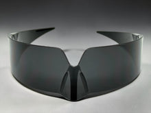 Space Futuristic Robotic Cyclops Modern Contemporary Costume Party Raver Bat SUNGLASSES Sleek Black Frame - Dark Lens P0202