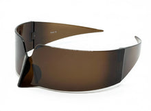 Space Futuristic Robotic Cyclops Modern Contemporary Costume Party Raver Bat SUNGLASSES Sleek Brown Frame - Brown Lens P0202