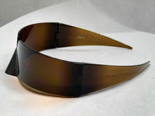 Space Futuristic Robotic Cyclops Modern Contemporary Costume Party Raver Bat SUNGLASSES Sleek Brown Frame - Brown Lens P0202