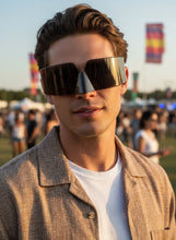 Space Futuristic Robotic Cyclops Modern Contemporary Costume Party Raver Bat SUNGLASSES Sleek Brown Frame - Brown Lens P0202