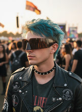 Space Futuristic Robotic Cyclops Modern Contemporary Costume Party Raver Bat SUNGLASSES Sleek Brown Frame - Brown Lens P0202