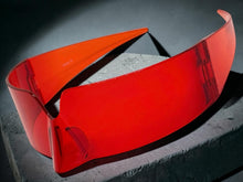Space Futuristic Robotic Cyclops Modern Contemporary Costume Party Raver Punk SUNGLASSES Sleek Red Frame - Brown Lens P0202 (Copy)