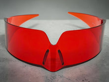 Space Futuristic Robotic Cyclops Modern Contemporary Costume Party Raver Punk SUNGLASSES Sleek Red Frame - Brown Lens P0202 (Copy)