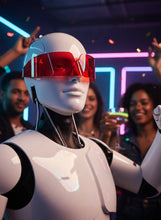 Space Futuristic Robotic Cyclops Modern Contemporary Costume Party Raver Punk SUNGLASSES Sleek Red Frame - Brown Lens P0202 (Copy)