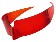 Space Futuristic Robotic Cyclops Modern Contemporary Costume Party Raver Punk SUNGLASSES Sleek Red Frame - Brown Lens P0202 (Copy)