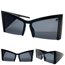 Oversized Exaggerated Modern Retro Cat Eye Style SUNGLASSES Large Black Frame 1286