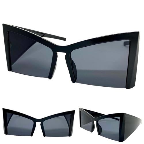 Oversized Exaggerated Modern Retro Cat Eye Style SUNGLASSES Large Black Frame 1286