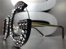 Unique Bedazzled Crystal Embellished Clear Lens Glasses