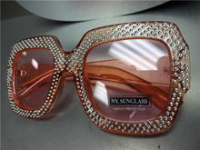 Oversized Sparkling Bling Square Sunglasses- Light Pink Transparent Frame