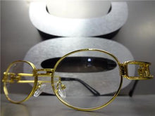 Retro Oval Frame Clear Lens Glasses- Gold Frame