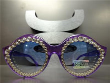 Unique Lip Shaped Cat Eye Sunglasses- Transparent Purple Frame