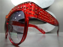 Studded & Bling Embellished Sunglasses- Red Frame