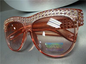 Studded & Bling Embellished Sunglasses- Pink Frame