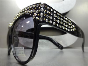 Studded & Bling Embellished Sunglasses- Black Frame