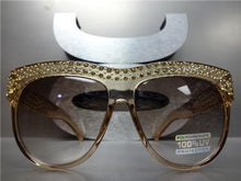 Studded & Bling Embellished Sunglasses- Beige Frame