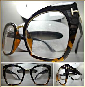 Classy Cat Eye Clear Lens Glasses- Black & Tortoise Frame