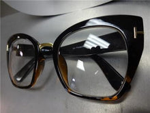 Classy Cat Eye Clear Lens Glasses- Black & Tortoise Frame