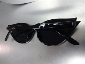 Flashy Rhinestone Cat Eye Sunglasses- Black Frame
