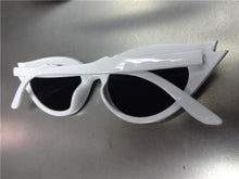 Flashy Rhinestone Cat Eye Sunglasses- White Frame