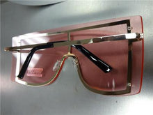 Oversized Visor/ Shield Style Sunglasses- Pink Lens