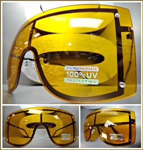 Oversized Visor/ Shield Style Sunglasses- Orange Lens