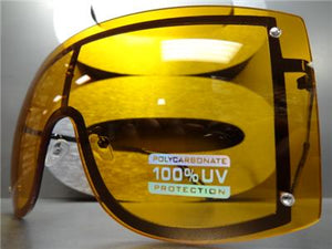 Oversized Visor/ Shield Style Sunglasses- Orange Lens