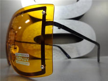 Oversized Visor/ Shield Style Sunglasses- Orange Lens