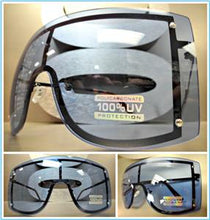 Oversized Visor/ Shield Style Sunglasses- Blue Lens
