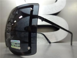 Oversized Visor/ Shield Style Sunglasses- Dark Lens