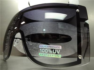 Oversized Visor/ Shield Style Sunglasses- Black Ombre Lens