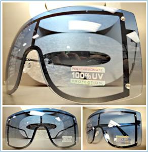 Oversized Visor/ Shield Style Sunglasses- Blue Ombre Lens