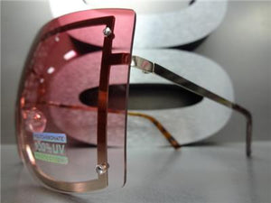 Oversized Visor/ Shield Style Sunglasses- Rose Ombre Lens