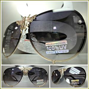 Bumble Bee Aviator Sunglasses- Black Ombre Lens