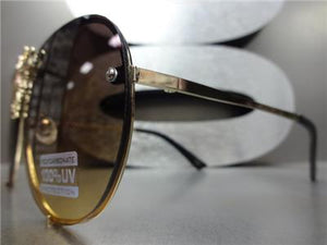 Bumble Bee Aviator Sunglasses- Smoke Ombre Lens