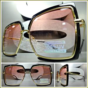 Retro Square Light Tint Sunglasses- Pink Lens
