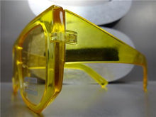 Rectangular Shape Flat Top Sunglasses- Yellow Frame